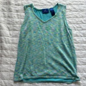 Vintage JH y2k stretchy tank top - greens/blues, size medium